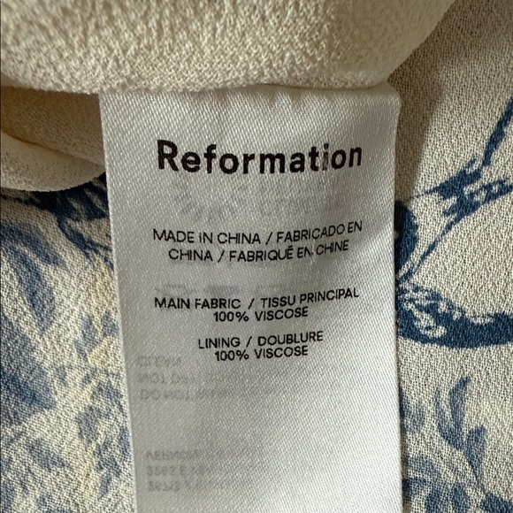 Reformation Nikita Tie Strap Midi Dress in Pompadour Blue Floral - Picture 2 of 9